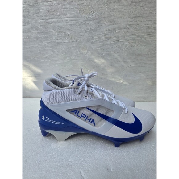 Men's Size 9 Nike Alpha Menace 4 Pro White Royal Blue Football Cleats FD7037-103 - Picture 4 of 7